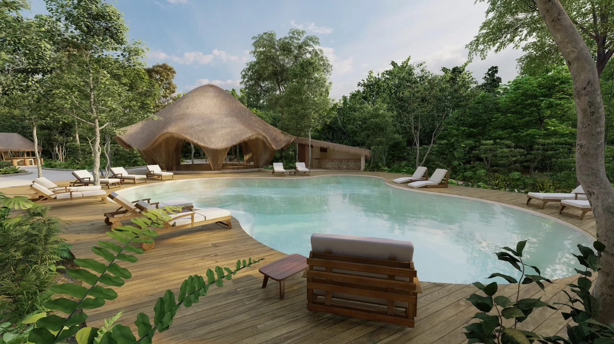 Selvarum's pool and clubhouse